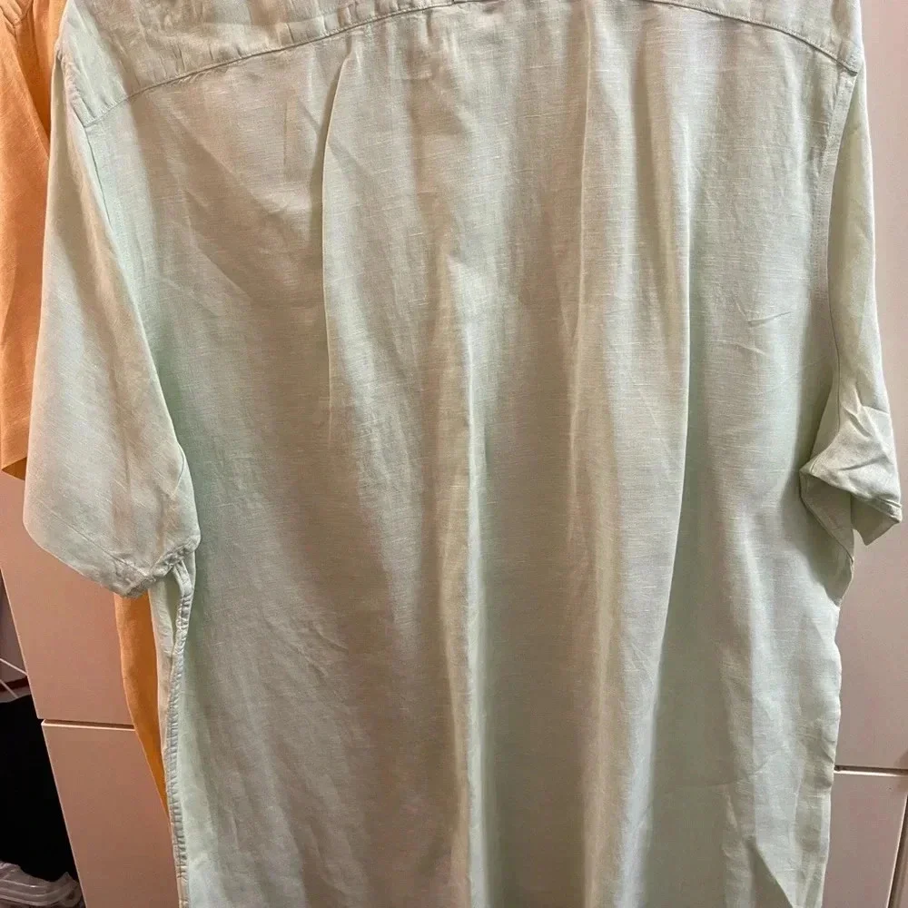 Set Of 2 Banana Republic Button Up Shirt Short Sleeve Men's Slim Fit 17-17½ XL